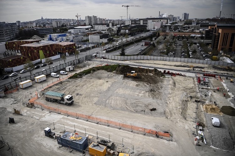 Chantier du village olympique Paris 2024 en Seine-Saint-Denis.