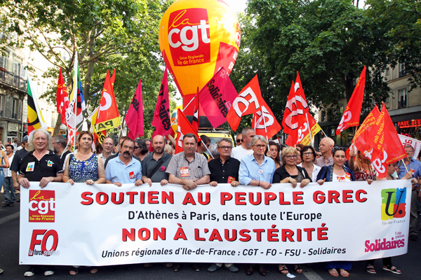 Manif Soutien Peuple Grec et contre Austrit, Paris juin 2015