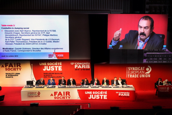 P. Martinez, secrtaire gnral CGT, Congrs de la CES, Paris sept 2015