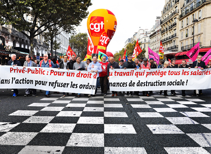 Manifestation contre la " Loi Travail XXL " Paris 19 oct 2017