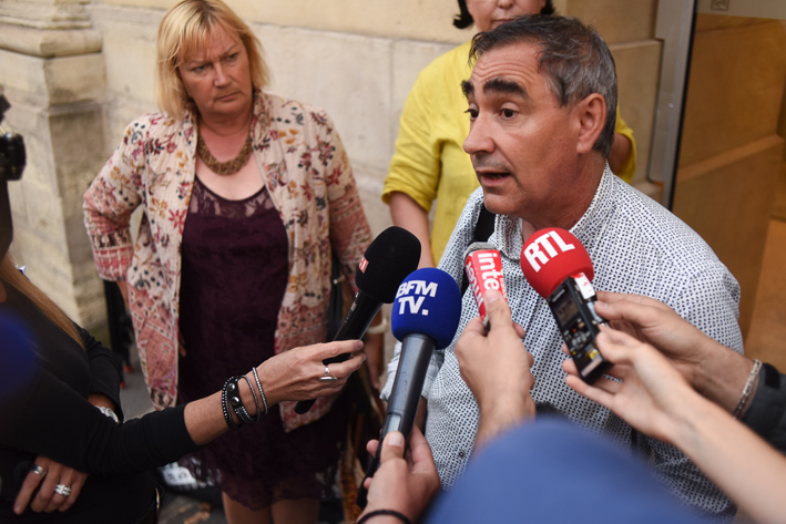 Fabrice Angéi et Catherine Perret, représentants de la CGT