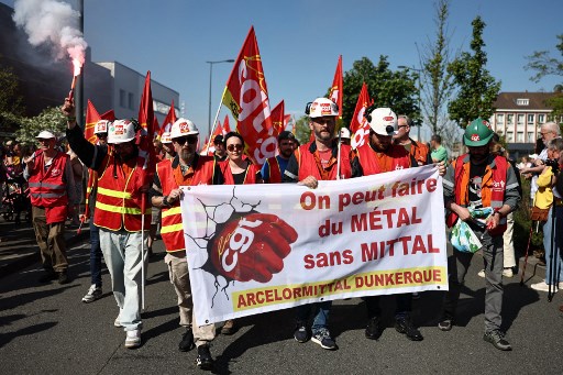 salariés arcelormittal dunkerque manifestation