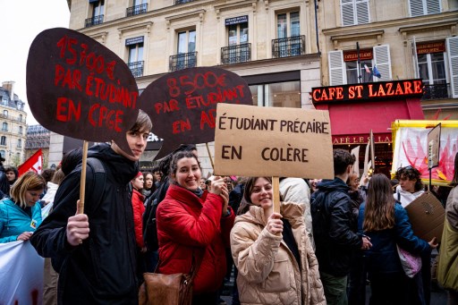 FRANCE - SOCIETY - YOUTH PROTEST AGAINST PENSION REFORM- PARIS - MARCH 09 2023