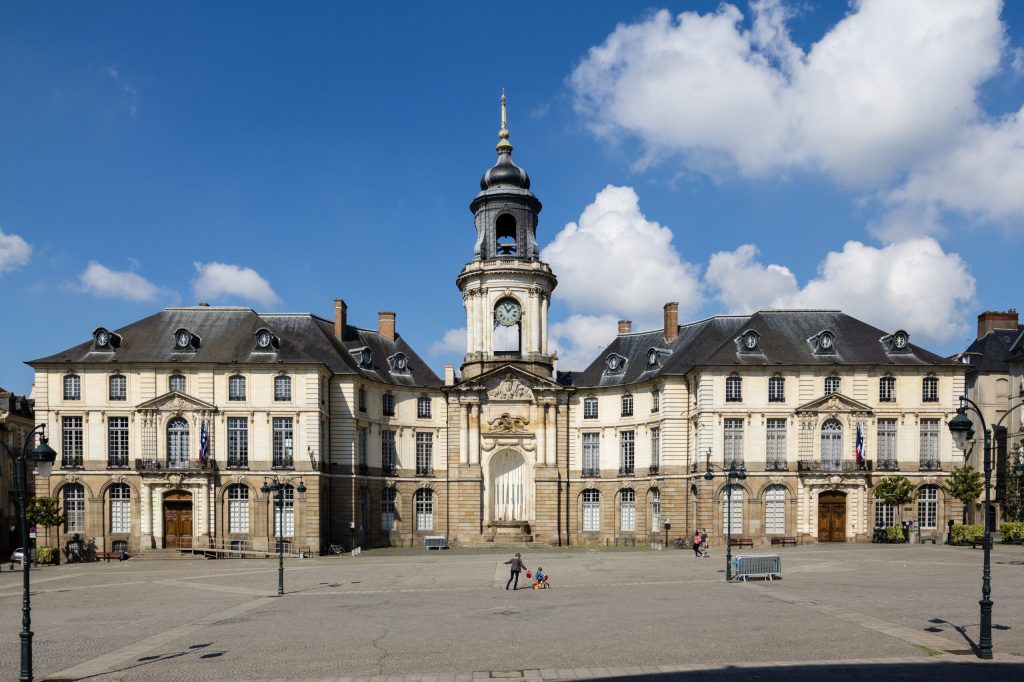 Façade de l'hôtel de ville, Rennes, France
